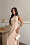 Women's Modal Fabric Beige Sleeveless Long Dress - 3