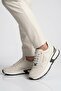 Cream Genuine Leather Memory Sole Men's Casual Shoes Alfa 9107 m - 2