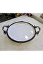 Cast Iron Edged Frame Porcelain Presentation Set with Stands Antique 4 Pieces - 4