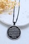 Black 3.5 cm Circle with Ayetel Kürsi & Surah Inshirah Written 60 cm Rod with Thick Doc Chain 316L Stainless Steel Necklace |   Laser Engraving - 3
