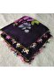 Handmade Needlework Writing, Scarf, Yemeni, Mevlit Cover, Head Cover, 4 Sides Embroidered, 100% Cotton, 100*100cm - 6
