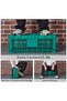Foldable Storage Box 52L – Sturdy plastic, stackable, reinforced walls – Versatile storage for office, kitchen & garage – Pack of 10, green - 5