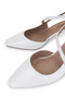 Women's Genuine Leather White Heeled Shoes - 3