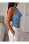 Women's Halter Neck Camisole Tank Top in Baby Blue Color - 3