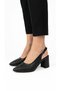 Yelena Women's Thick Heeled Shoes Laser Cut Perforated Pointed Toe Slingback Open Back Classic Summer Style - 2
