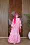 Paisley Patterned Buttoned Layered Dress Light Pink