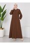 Canpolat 49507-26 Ayrobin Fabric Full-Length Zippered Women's Robe with Side Pockets – Comfortable Fit with Metal Accessories, Islamic Outerwear - 2