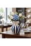 Ceramic Nordic Navy Blue Striped Tulip Vase 24 cm - 5