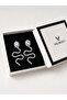 Women's Earrings with Hanging Stones - Sparkling S Model Elegant Evening Dress Earrings - 2