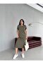 Women's Crew Neck Short Sleeve Side Slit Midi Dress - 5
