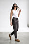 Women's Dark Smoked 3-Thread Fleece-Lined Elastic Leg Jogger Cotton Sweatpants - 3