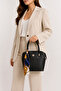 Black Women's Shoulder and Hand Bag with Stylish Scarf Detail and Adjustable Strap for Daily Use - 2