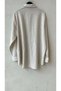 Cream Plant Motif Stone Embroidered Shirt & Wide Leg Pants Set - 5