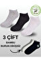 Men's Bamboo Seamless Soft Booties Socks Gray White Black 3-Pack