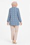 Women's Round Neck Patterned Combed Cotton Blouse for Middle-Aged Mothers 6548 - 3
