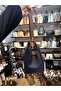 Women's 5-Compartment Leather Look Bag with Long Adjustable Strap - 3