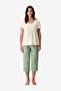 Women Golden Hour Short Sleeve Capri Light Green Pyjama Set - 3