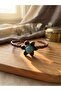 Elegant and Adjustable Flower Motif Copper Bracelet with Turquoise Natural Stone