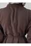 Maruna Poplin Pleated Buttoned Dress-Na2404 Brown - 5