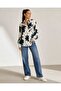 Women's Patterned Cotton Satin Shirt Oversize Comfortable Fit Buttoned - 2