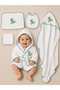 Newborn Embroidered Baby Bathrobe Set 5 Pieces Compatible with 0-2 Years Old 100% Cotton Curly Towels - Baby - 3
