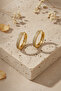 Three Row Stone Hoop Earrings in Yellow Tones |   Stylish and Modern Bijouterie Earrings - 5