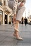 35096 Satin Chain Buckle Detailed 7 cm Heel Height Women's Shoes - 5