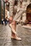027-107 Satin Buckle Trok Patterned Comfortable Flexible Women's Ballerinas - 5