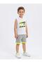 Edelwiss Boys' Hooded Sleeveless Printed Shorts 2-Piece Sports Set - 4