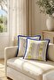 Blue Striped Lemon 2-Piece Throw Pillow Cover - 4