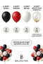 Black & Red Birthday Balloon Set 20-Piece Black Red White Gold Confetti Party Decoration - 4