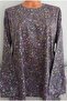 Er Clothing Paper Print Combed Cotton Blouse Long-Sleeve O-Neck 3 Buttons Multicolor - 3