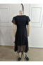 Women's Short Sleeve V-Neck Midi Lined Chiffon Dress - 7