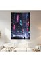 Cyberpunk Night City Wall Covering Wall Tapestry First Quality Satin Fabric Poster - 2