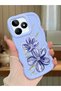 Realme Note 50 Compatible Case Camera Protector Blue Silicone Couple Phone Case Floral Pattern