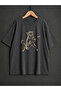 Unisex Guitar Cat Printed Oversized Shirt