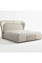 Aurelian Wing Bed - Sculptural Fluted Headboard with Brushed Gold Inlays