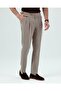 Slim Fit Adjustable Buckle Pleated Linen Blend Pants Brown T20129-03 - 3