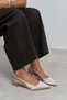 Rovia Sand Beige Satin Pointed Toe Thin Heeled Women's Shoes - 3