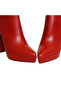 Red Leather Platform High Heeled Women's Boots - 4