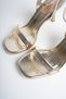 Women's Heeled Sandals Gold Metallic Single Strap Ankle Strap Thin Heel (8cm) Evening Dress Shoes - Skye - 5
