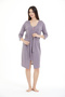 Women's 95% Viscose Polka Dot Patterned Dressing Gown & Nightgown Set - 2