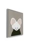 Minimalist White Mouse Kids Wall Art | Portrait Framed Canvas Print | Luxury Modern Decor for Kids Room - 3
