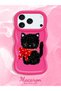 iPhone 17 Pro Max Compatible Case with Camera Protector Red Silicone Couple Phone Case Cat Pattern - 2