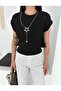 Women's Crew Neck Cropped Blouse Basic T-Shirt - 3
