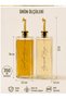 Set of 2 Glass Oil Bottles 350 ml – Olive Oil & Vinegar Bottle – with Leak-Proof Gold Lid, Modern and Stylish (2 Pieces of 350ml) - 4