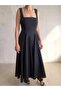 Waist Flounce Poplin Midi Dress - 2