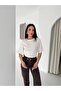 Women's Drawstring Detailed Crop T-Shirt – Short Sleeve Basic Blouse