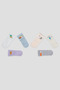 Newborn Baby Girl Mixed Patterned Premium Cotton Booties Socks Set - 3