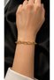 Steel Thin Oval Ring Women's / Men's Bracelet Gold / Silver with Extension Chain